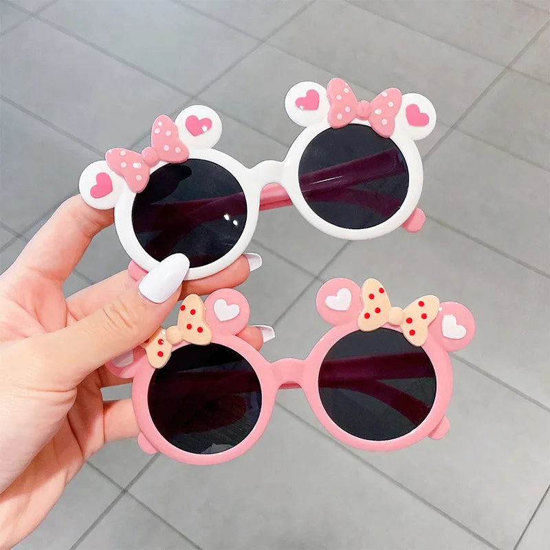 New Disney Anime Mickey Mouse Sunglasses Kawaii Minnie Eyeglass Cartoon Children Summer Sunshades Girl Boy Toy Gifts