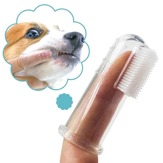 Super Soft Pet Finger Toothbrush Teddy Dog Brush Bad Breath Tartar Teeth Care Tool Dog Cat Cleaning Silica Gel Pet Supplies