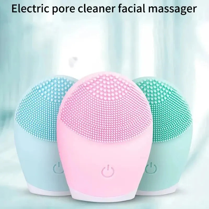 Elektrische siliconen gezichtsreiniger Massager Ultrasone trillingen Huidverzorging Massage Gereedschap Schoonheid Machine Trillingen Reiniging