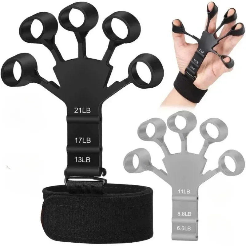 1pcs Silicone Gripster Hand Grip Finger Power Strengthener Stretcher Trainer Gym Fitness Exercise Hand Rehabilitation Accessorie