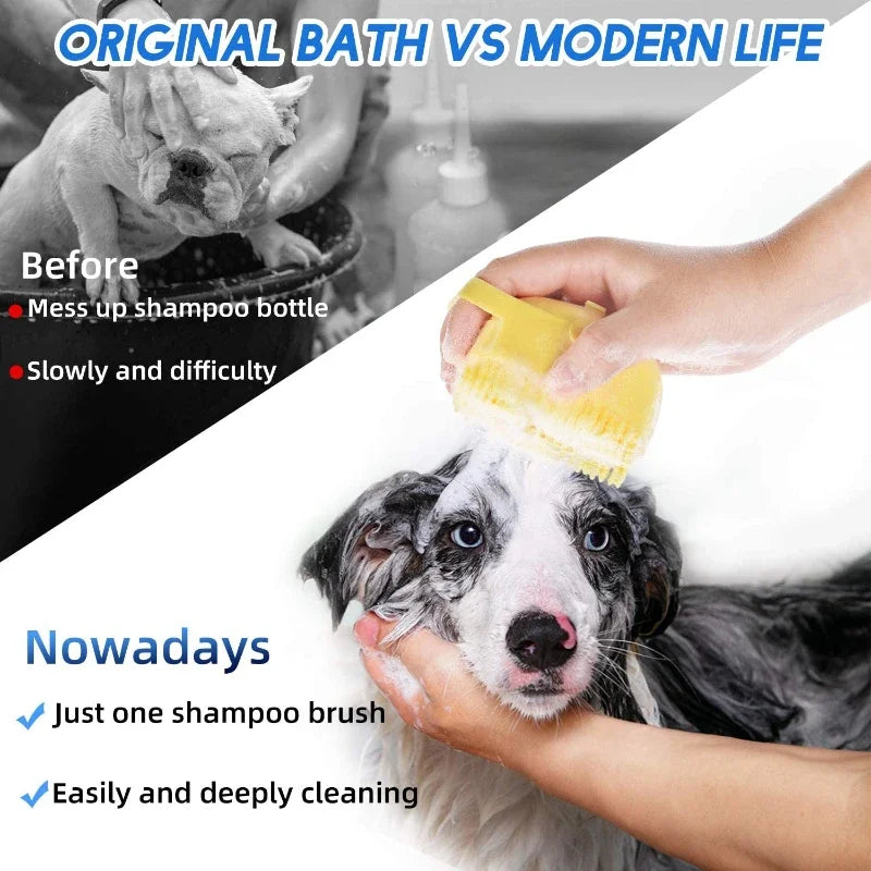 Hond Shampoo Borstel 2.7 Oz 80 Ml Kat Massage Kam Grooming Scrubber Voor Baden Kort Haar Zachte Siliconen Rubber