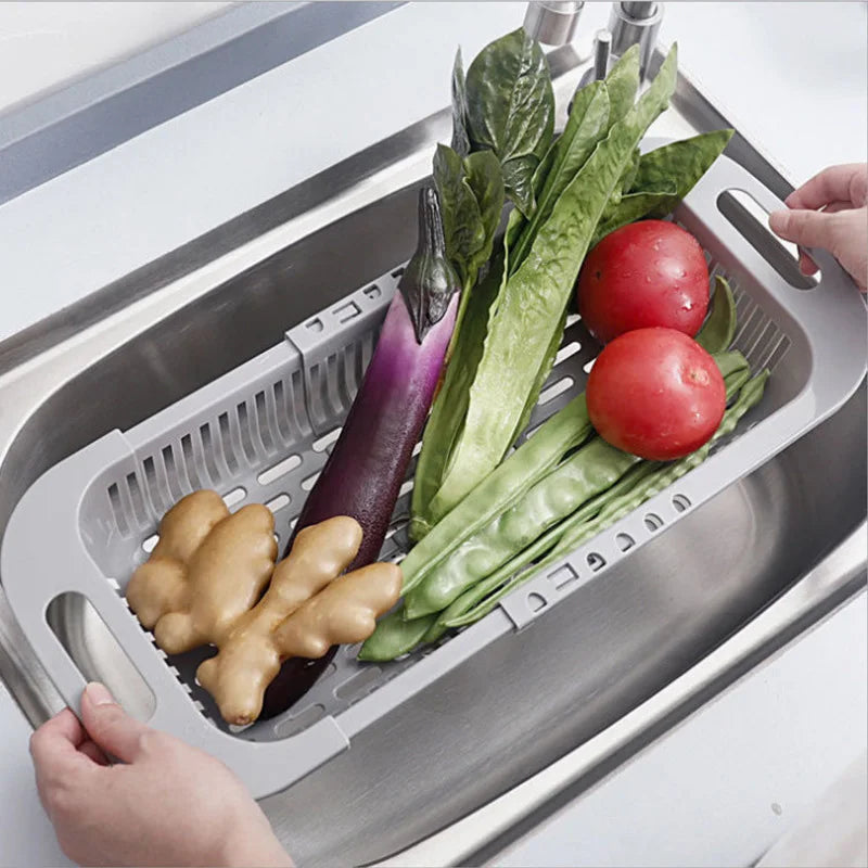 1PC Simple New Retractable Sink Cutout Drain Basket Thick Durable Kitchen Multifunctional Fruit and Vegetable Washing Basket