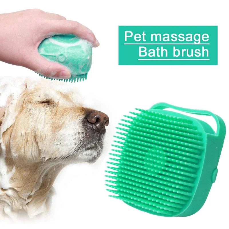 Hond Shampoo Borstel 2.7 Oz 80 Ml Kat Massage Kam Grooming Scrubber Voor Baden Kort Haar Zachte Siliconen Rubber