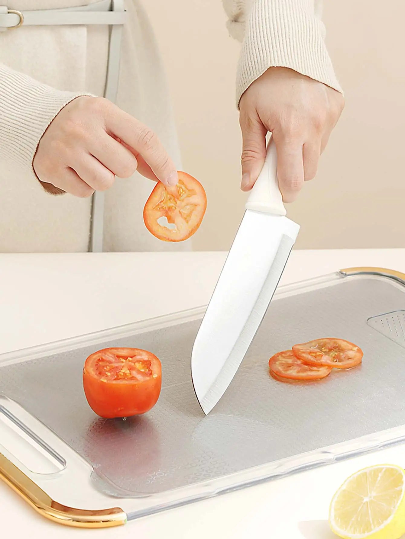 WORTHBUY multi-purpose knife, stainless steel kitchen Blade Sharp Kitchen Knife with Sheath, Fruit Slicing Utility Chef Knife