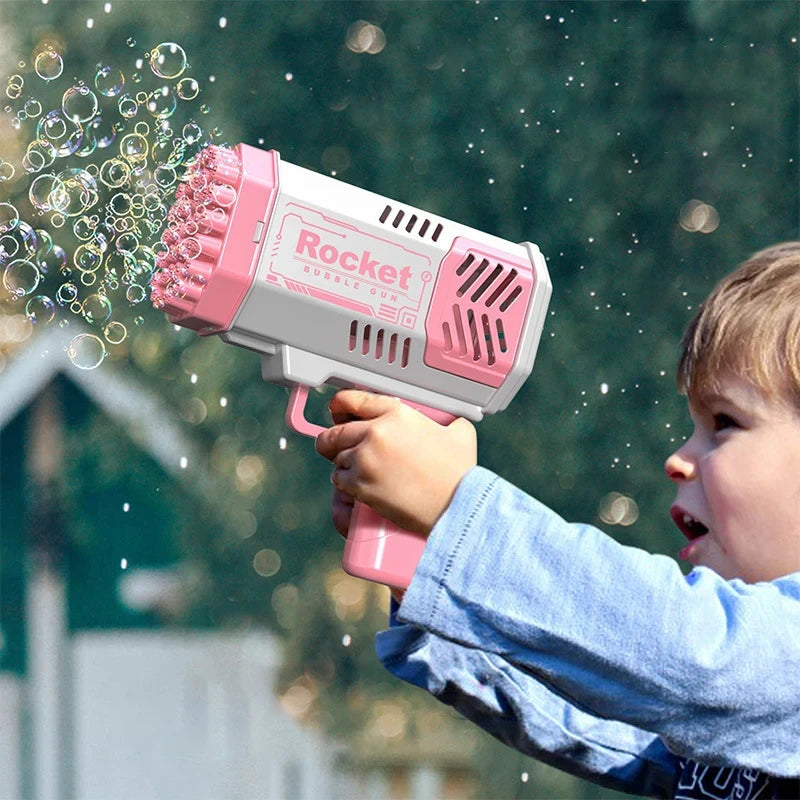 40 Gaten Elektrische Raket Bubble Machine Handheld Automatische Ruimte Licht Bubble Gun Kids Outdoor Battle Speelgoed Zonder Bubble Water