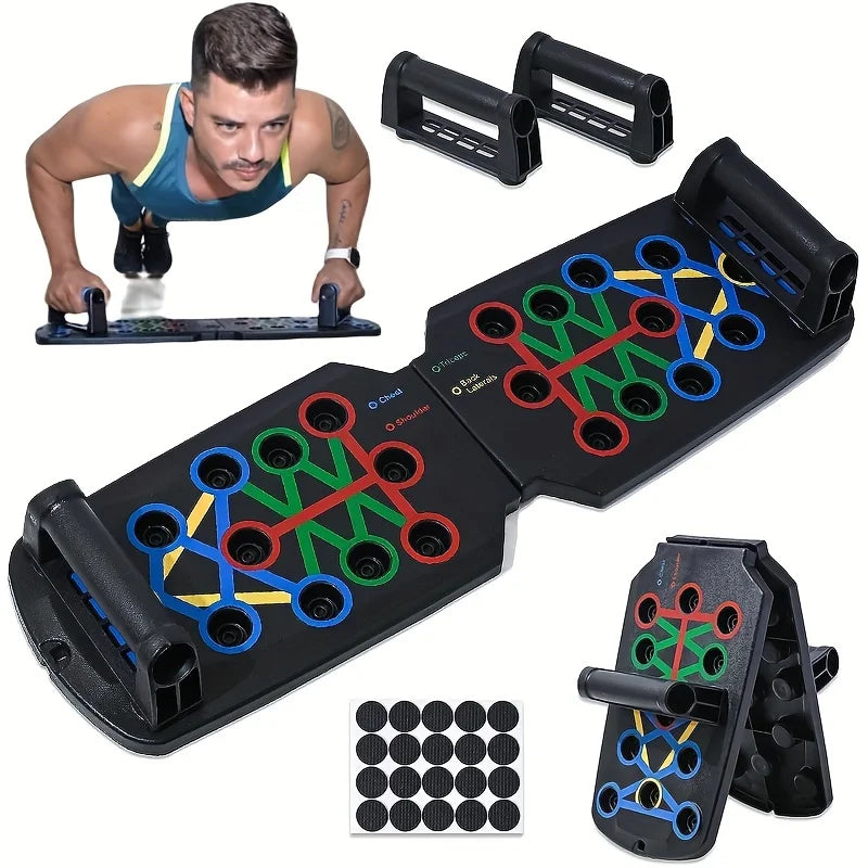 Draagbare multifunctionele push-up boardset met handvatten Opvouwbare fitnessapparatuur voor borstbuik-armen en rugtraining