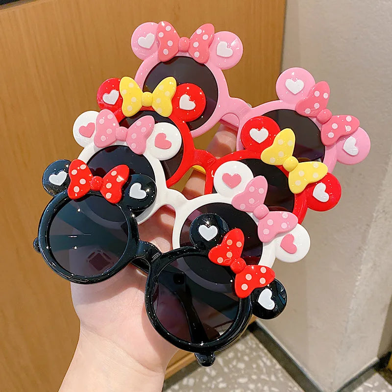 New Disney Anime Mickey Mouse Sunglasses Kawaii Minnie Eyeglass Cartoon Children Summer Sunshades Girl Boy Toy Gifts