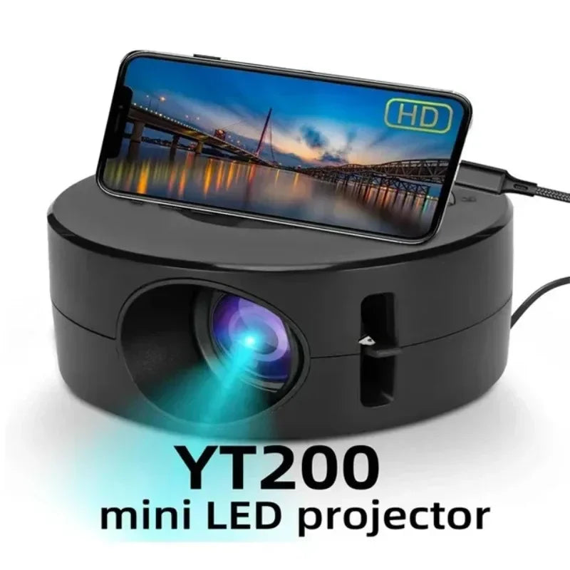 YT200 Smart Projector Autofocus Android LED HD-projector Ondersteunt decodering 1080P Video's Home Cinema Outdoor Draagbaar