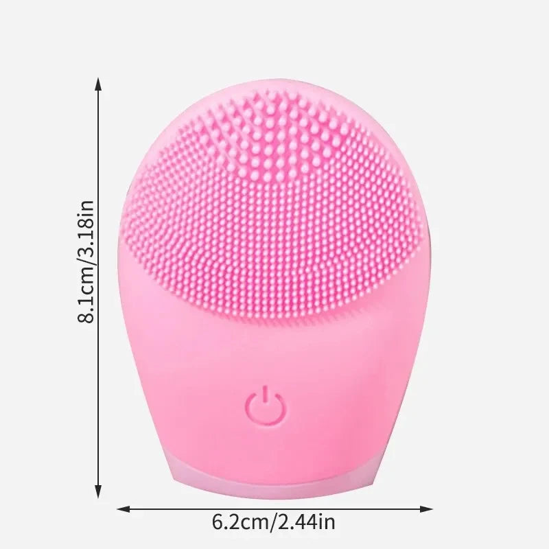 Electric Silicone Facial Cleanser Massager Ultrasonic Vibration Skin Care Massage Tools Beauty Machine Vibration Cleaning